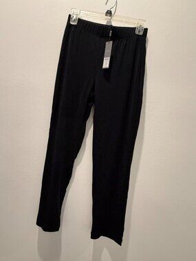 Chicos Travelers Pull On Pants 00Petite Black Slim Slacks NWT